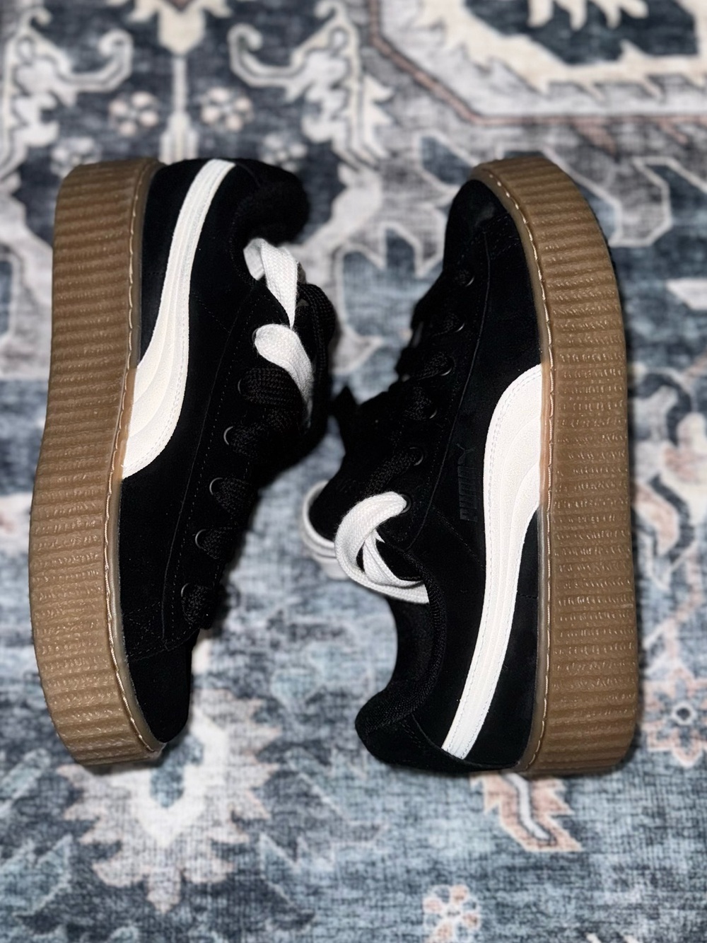 Fenty Puma Black Creeper Suede Sneakers